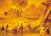 Drawing, Pulling Commercial Fishing Nets, Historical