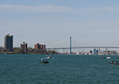 Anglers on the Detroit River
